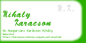 mihaly karacson business card